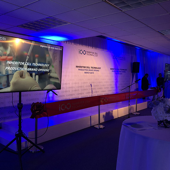 AV and Production on Stage at Grand Opening in Arcadia CA for ICT