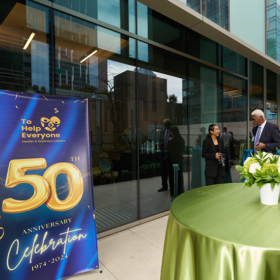 Cocktail hour at 50 Year Anniversary Corporate Event in Los Angeles CA