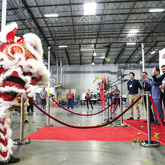 Crowd Watching Lion Dancer Live Performers at Lesso Grand Opening in Corona, California