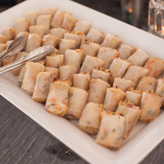 Grilled Shrimp Spring Roll Hors D'oeuvres Event Catering at CSI 25th Anniversary Party in Los Angeles