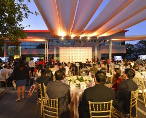 Truss Pipe and Drape and Custom Set Stage for Phoenix TV Anniversary Event