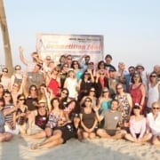Group Photo at Employees at Beach Picnic