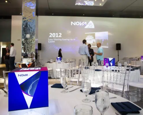 Nova's 25th Anniversary Party with Branded Centerpieces