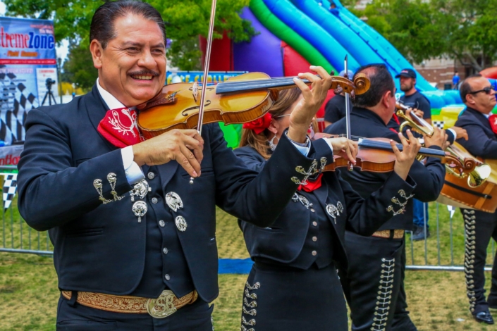 Mariachi Band Playing at Company Picnic in the Park Mariachi Band Playing at Company Picnic in the Park