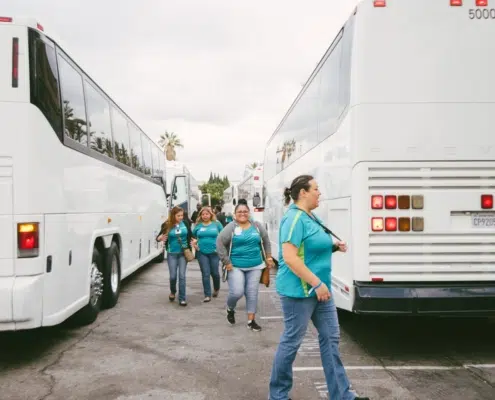 Bus Arrival at Corporate Conference