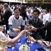 Champagne Toast at Cake Cutting Celebration Samsung-Dacor Merger Champagne Toast at Cake Cutting Celebration Samsung-Dacor Merger