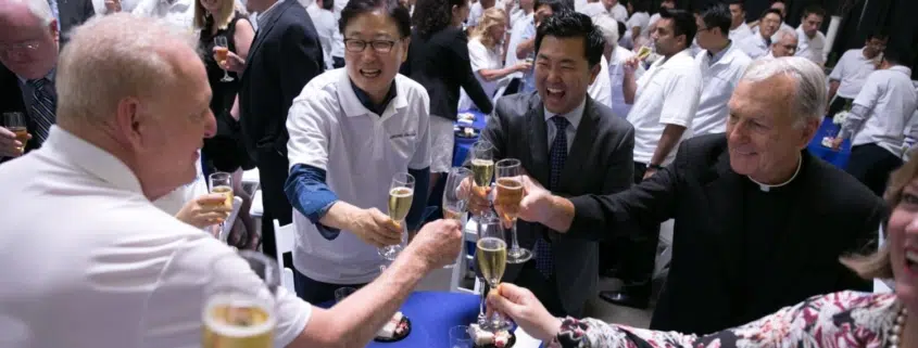 Champagne Toast at Cake Cutting Celebration Samsung-Dacor Merger