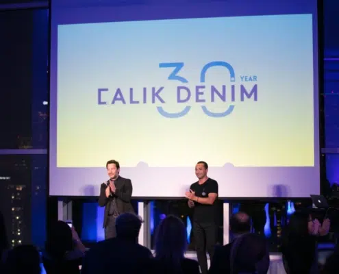 Hakan Anuk (at the stage at the right) and Hamit Yenici (at the stage at the left) of Calik Denim