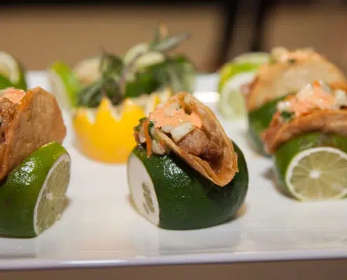 Lime Tacos Hand Passed Appetizers at Garage Party