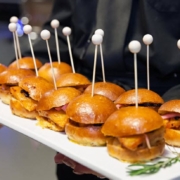 Tray of Hand Passed Hors d oeuvre Sliders at Ari Fleet Catered Party in Anaheim Tray of Hand Passed Hors d oeuvre Sliders at Ari Fleet Catered Party in Anaheim