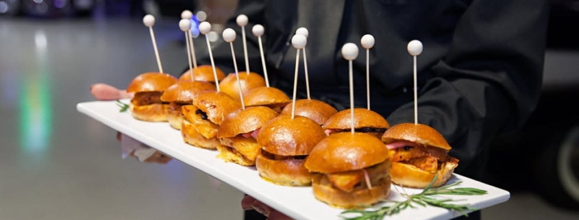 Tray of Hand Passed Hors d oeuvre Sliders at Ari Fleet Catered Party in Anaheim Tray of Hand Passed Hors d oeuvre Sliders at Ari Fleet Catered Party in Anaheim