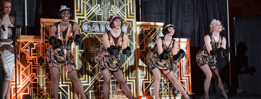 Roaring 20s Themed Holiday Party for Weber Metals Flapper Dancers Staged Performance Roaring 20s Themed Holiday Party for Weber Metals Flapper Dancers Staged Performance