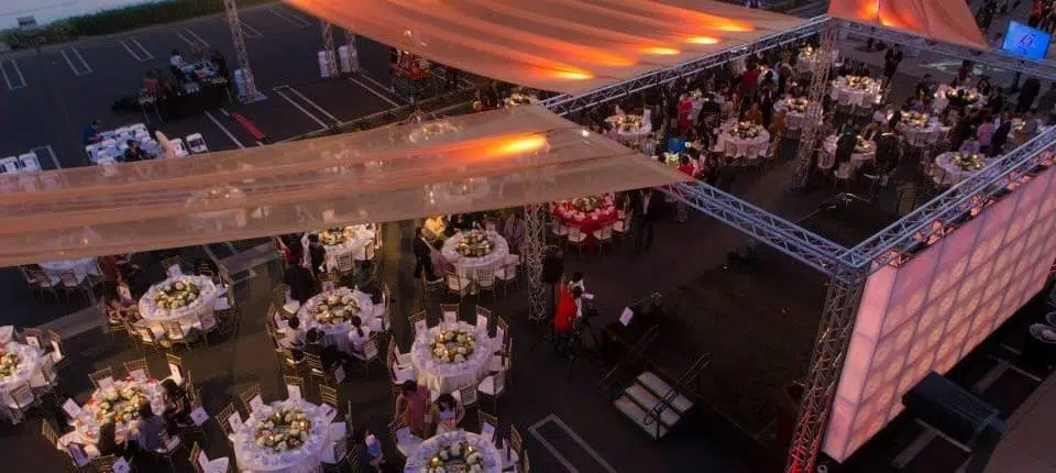 Overview-of-Corporate-Event-with-Stage-and-Tables