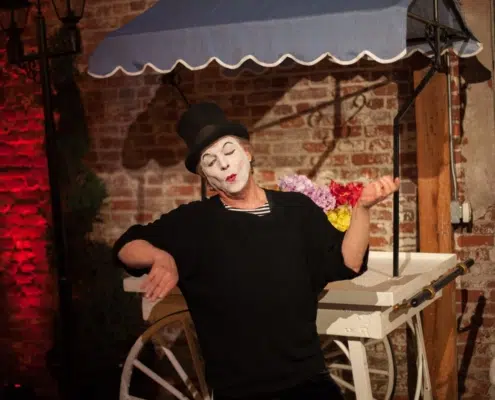 Mime at Paris Nights Themed Party