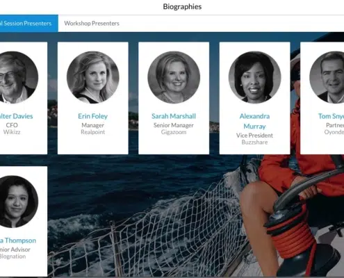 Bios Page of Virtual Event Website