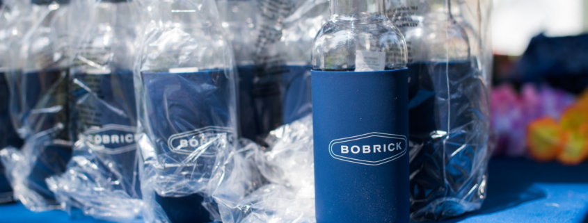 Bobrick Branded Water Bottles Swag for Company Picnic