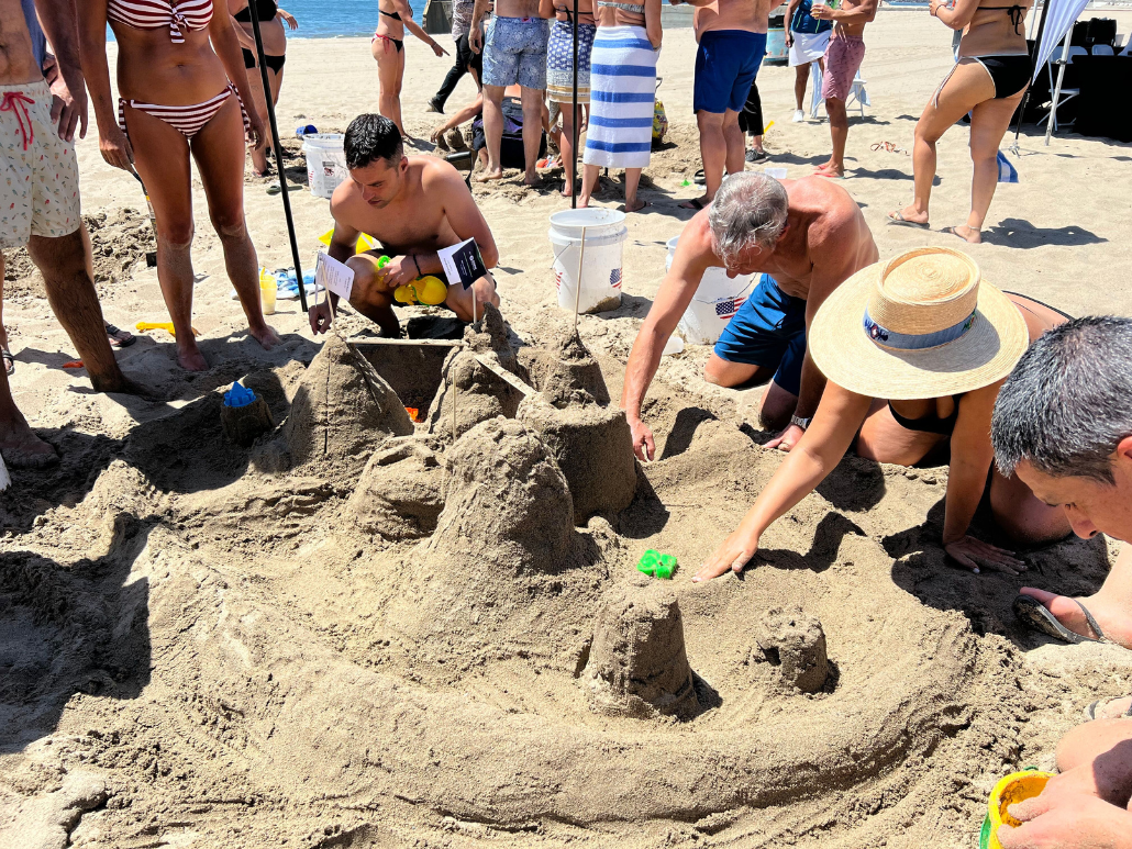 Team Building Sandcastle Contest at Kern Pharma's Incentive Picnic at Will Rogers State Beach