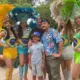 Samba Dancers Taking a Photo with Picnic Guests at Bobrick's Company Picnic in California