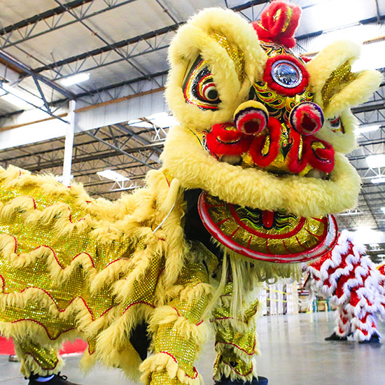Chinese Lion Dancer as Live Event Entertainment at Lesso Grand Opening in Corona, California