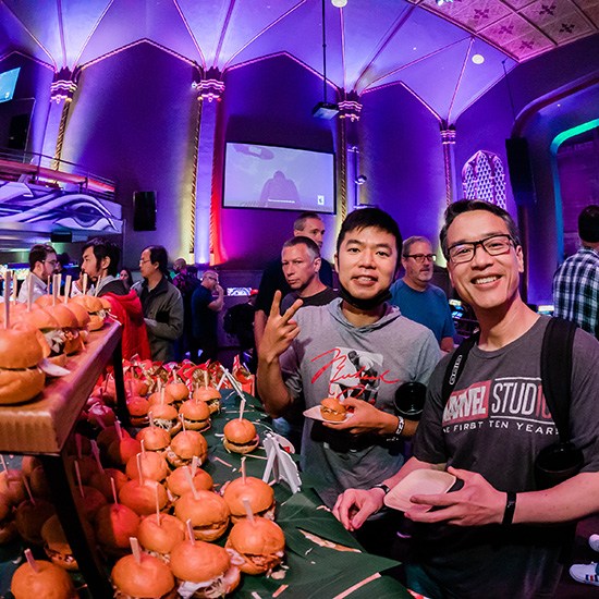 Guests Eating Catered Meal at Video Game Launch Party in San Francisco CA NBA2K24