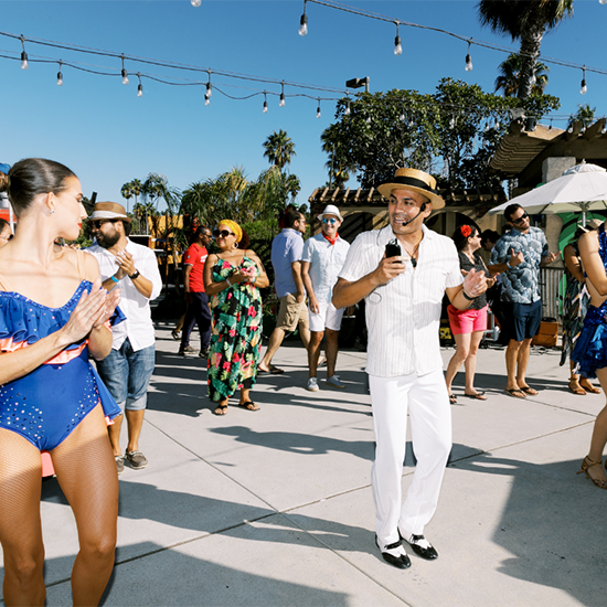 Havana Themed Beach Party Guests