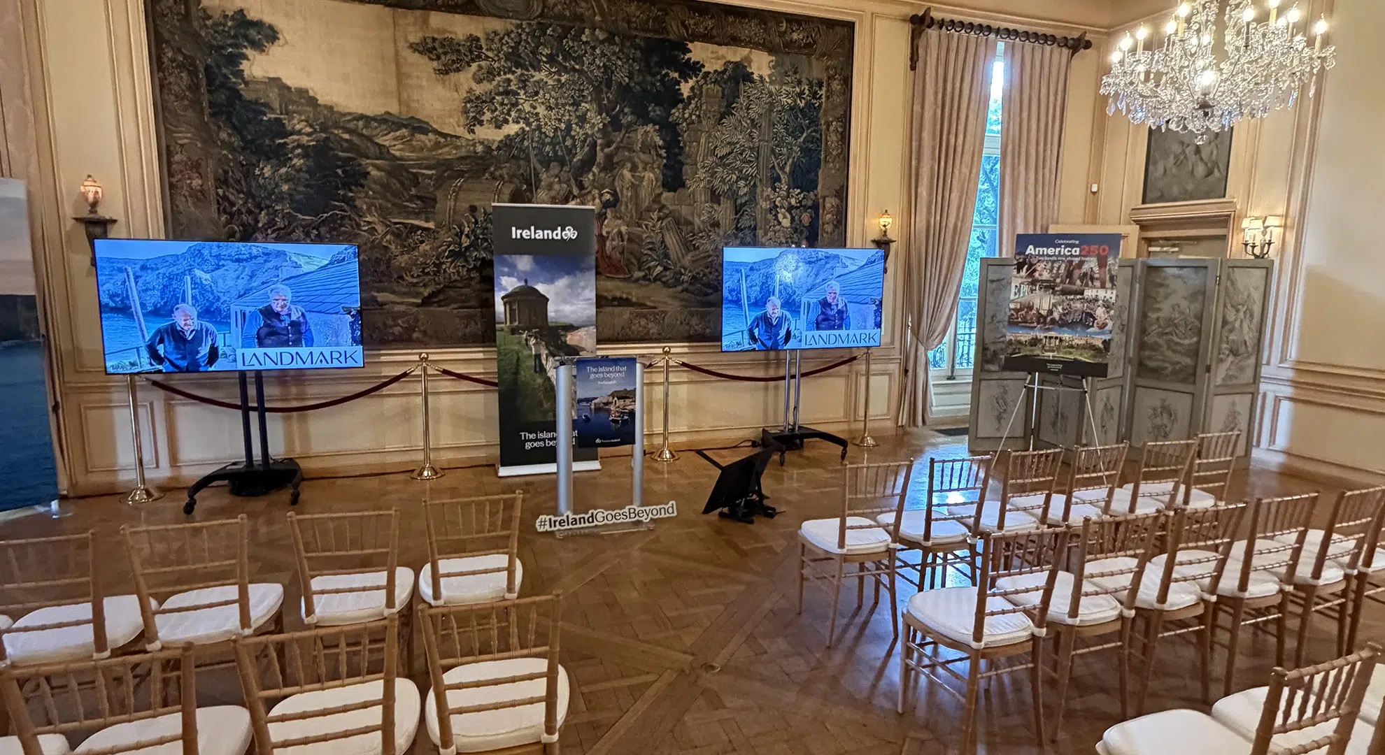 Venue Setup with Meeting Chairs and Branded Signage for Tourism Ireland’s 2026 Sales Mission