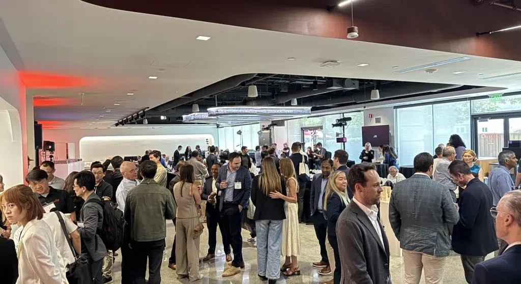 Crowd Mingling During Lightmatter's Grand Opening and Brand Relaunch in Mountain View, Silicon Valley